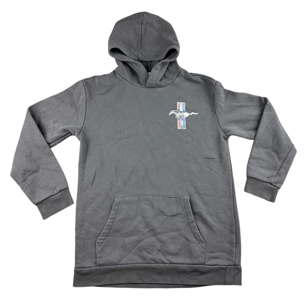 Ford Mustang Hoodie Sweatshirt Boys 2X(16/18) Gray Car Graphic Logo Hooded